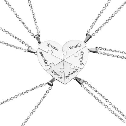 Personalized Family Heart Puzzle Necklace
