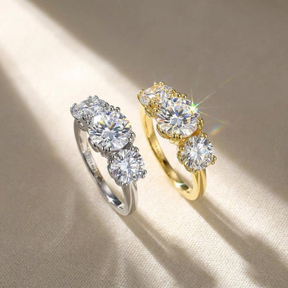 4CT 3 Moissanite Stone Set Ring
