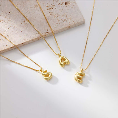 Chunky Feminine Letter Initial Necklace
