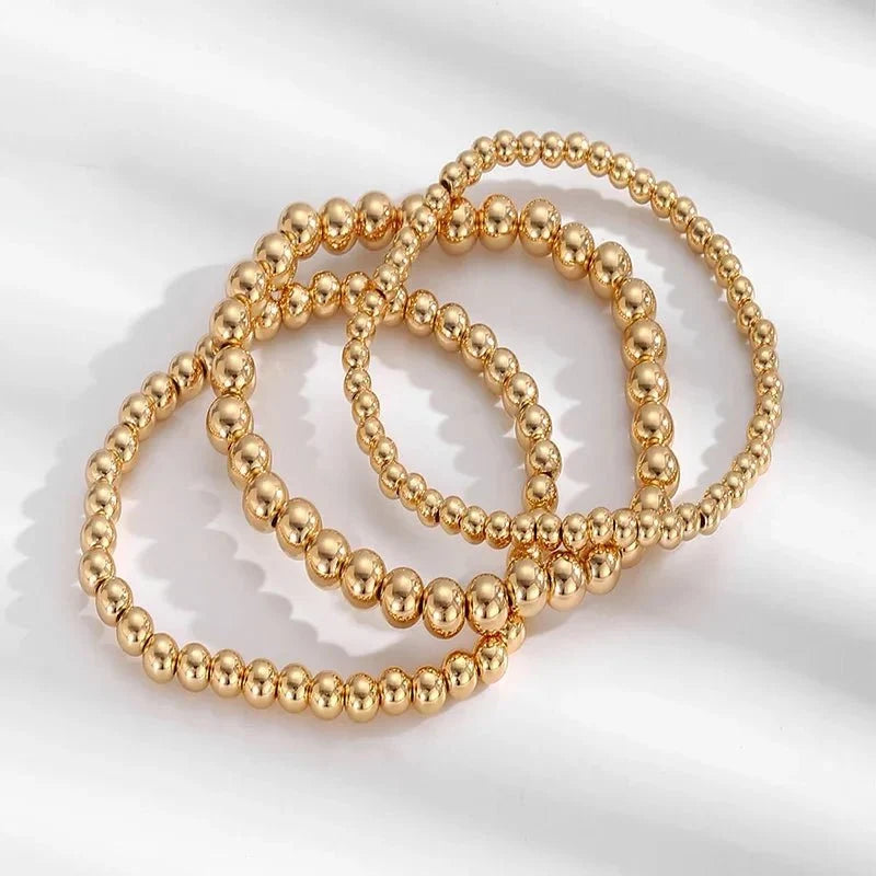 7pcs Gold Beaded Bracelet Stack