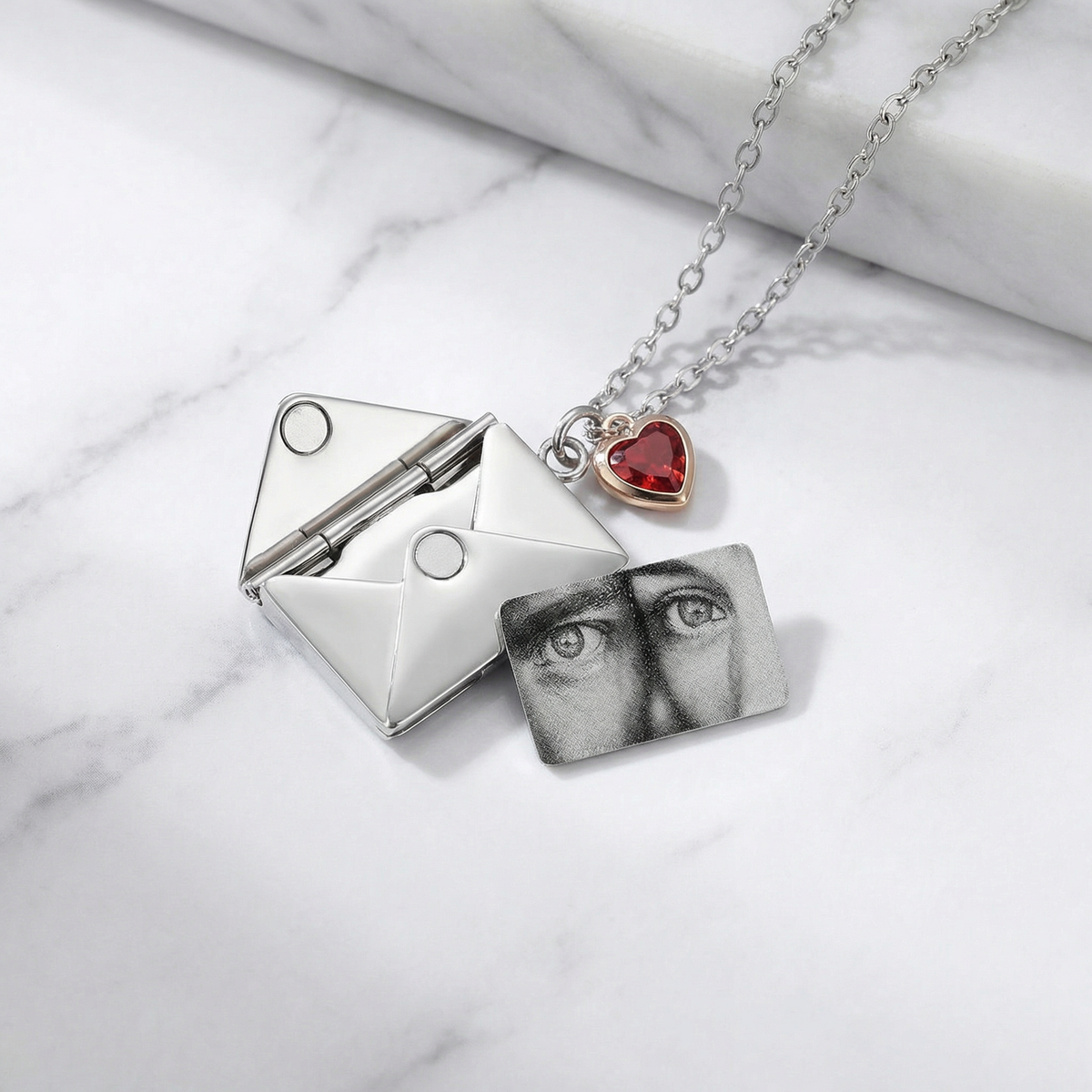 Personalized Image Envelope Necklace