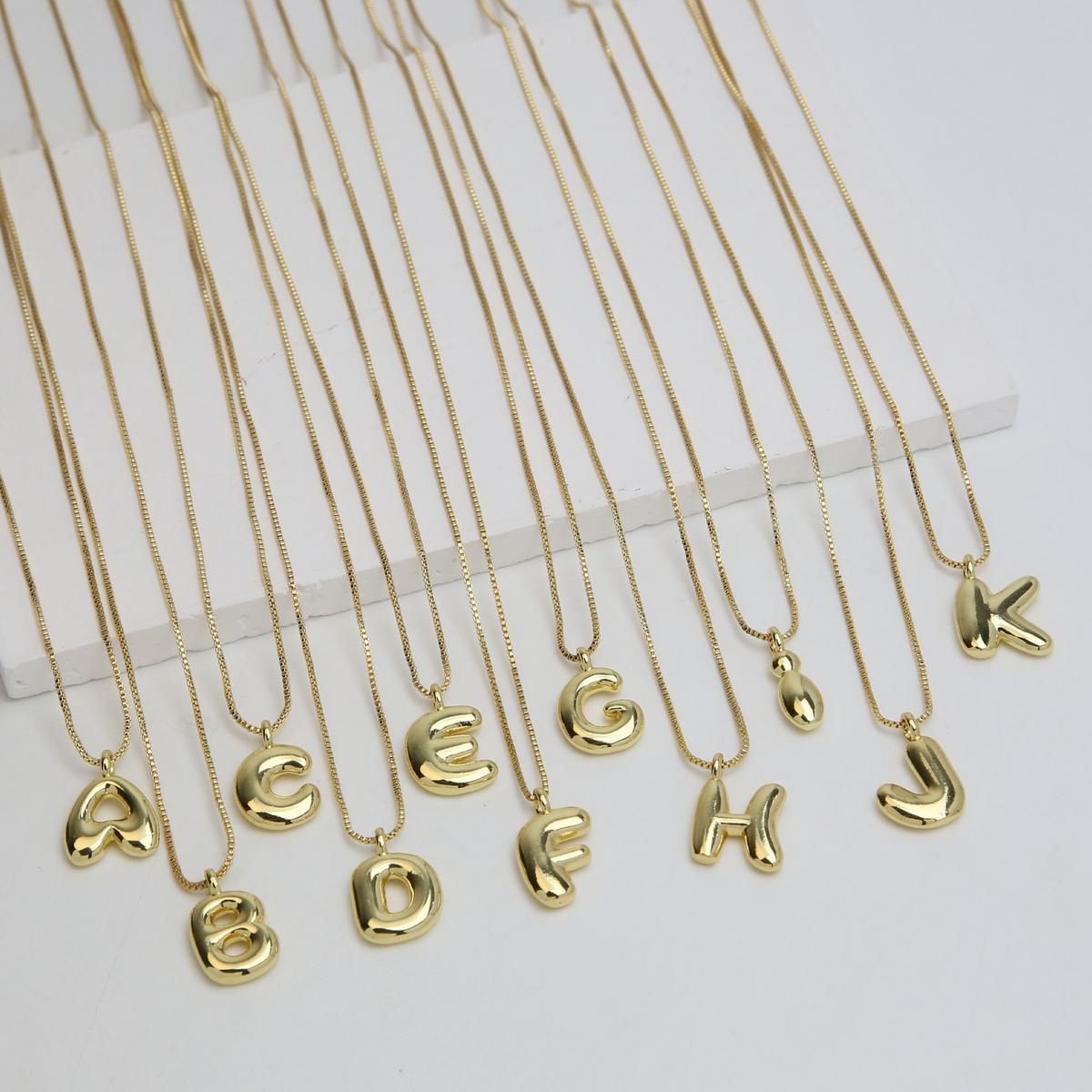 Chunky Feminine Letter Initial Necklace