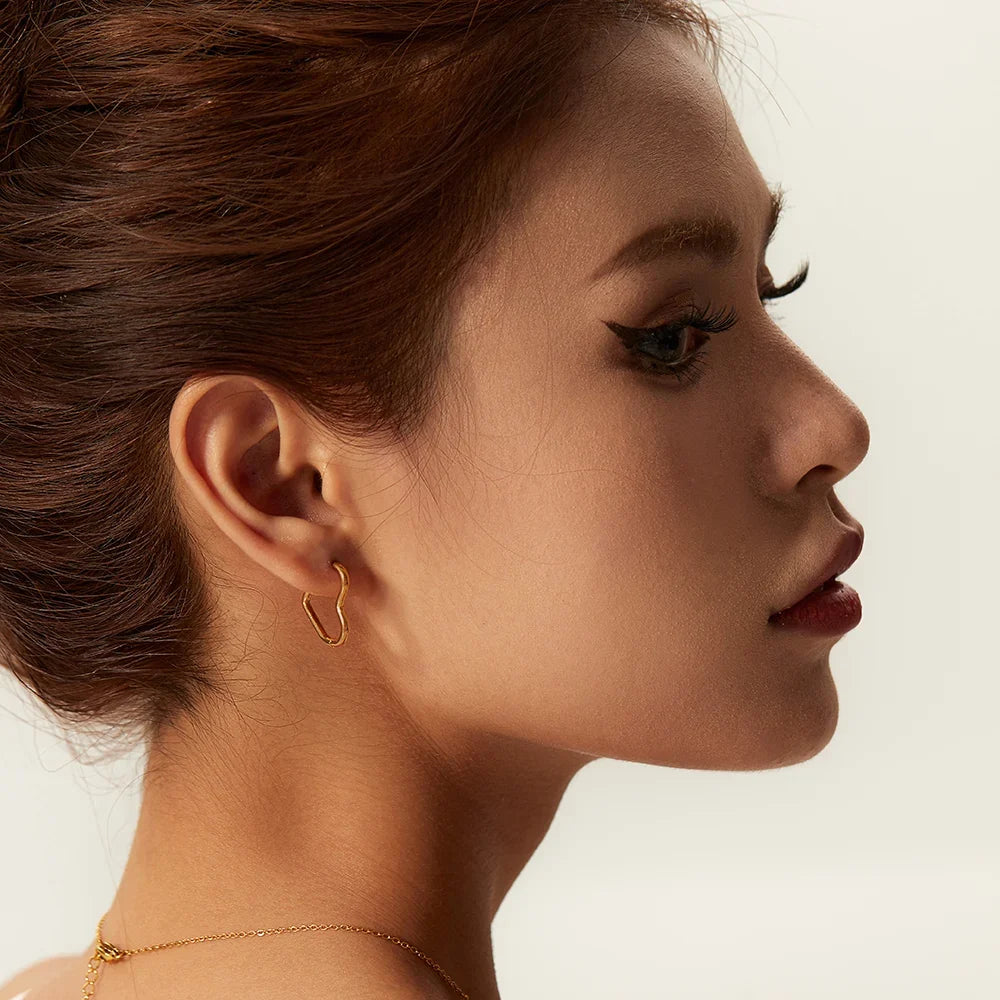 Elegant Heart Hoop Earrings