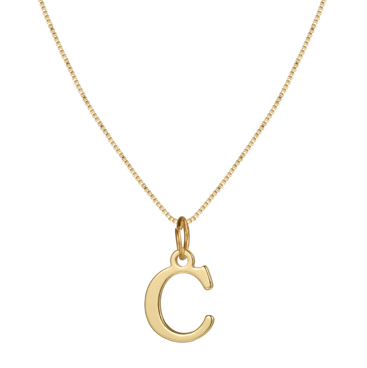 14k Minimal Serif Initial Necklace