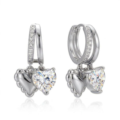 14k Elegant Double Heart Huggie Hoop Earrings