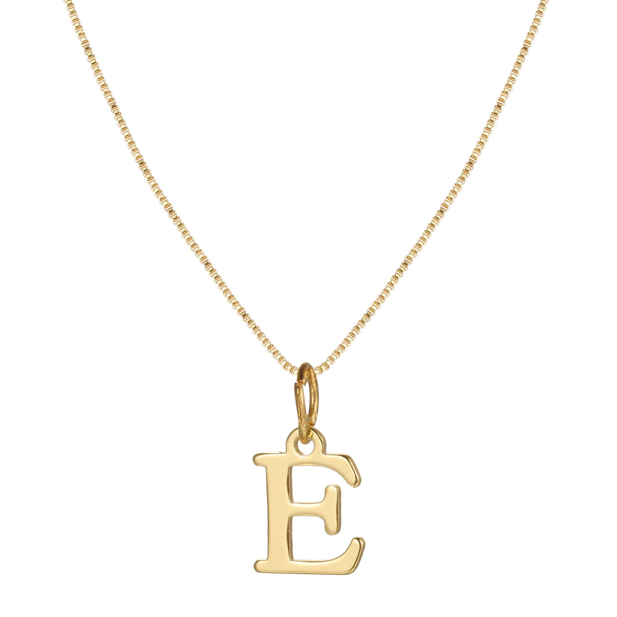14k Minimal Serif Initial Necklace