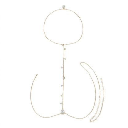 Elegant Teardrop Necklace & Back Chain 