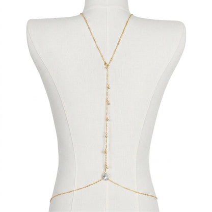 Elegant Teardrop Necklace & Back Chain 