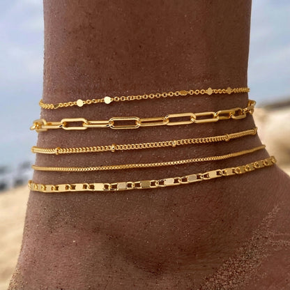 Multi Piece Classic Anklet Stacks
