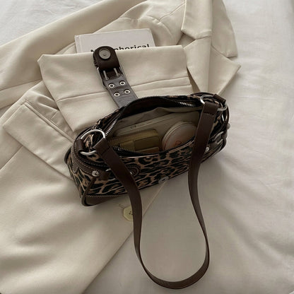 Vintage Inspired Leopard Print Shoulder Bag