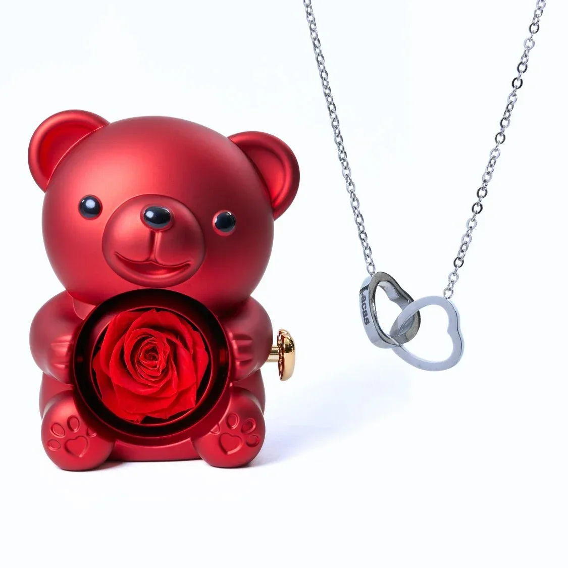 Romantic Bear Personalized Eternal Hearts Necklace