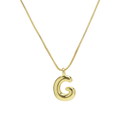 Chunky Feminine Letter Initial Necklace