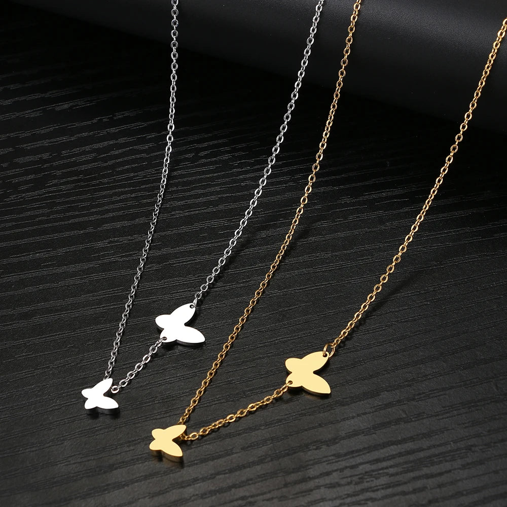 Dainty Fluttering Butterfly Necklace