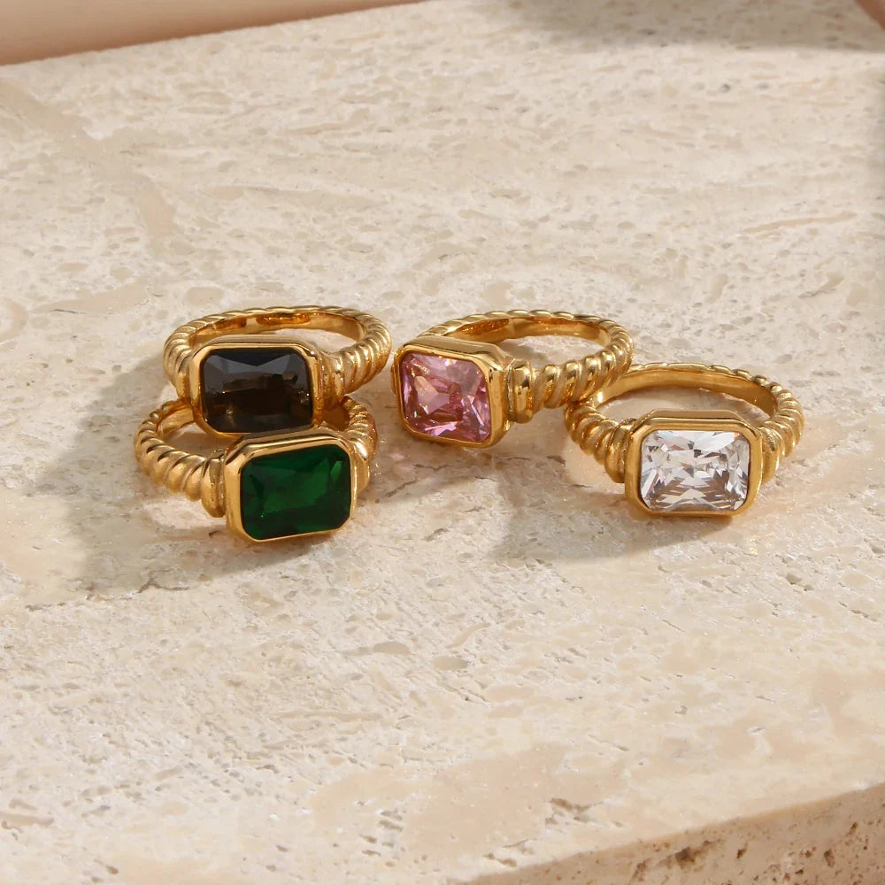 Chunky Cross Striped Baguette Diamond Ring