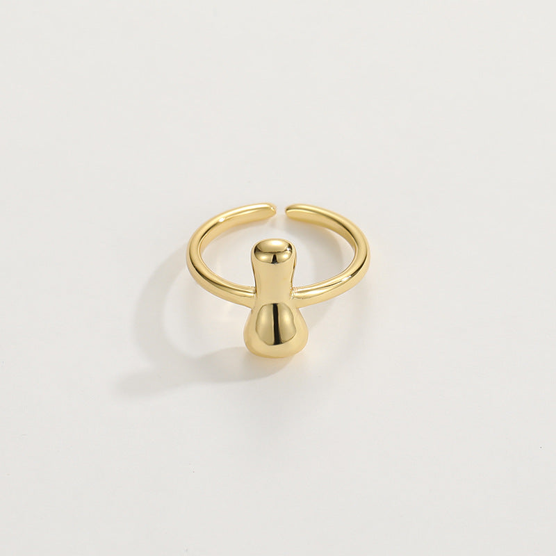 Cute Bubble Letter Initial Ring