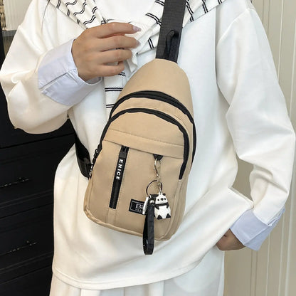 Everyday Multi Pocket Sling Bag with Animal Pendant