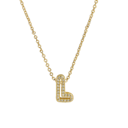 Dazzling Diamond Initial Necklace