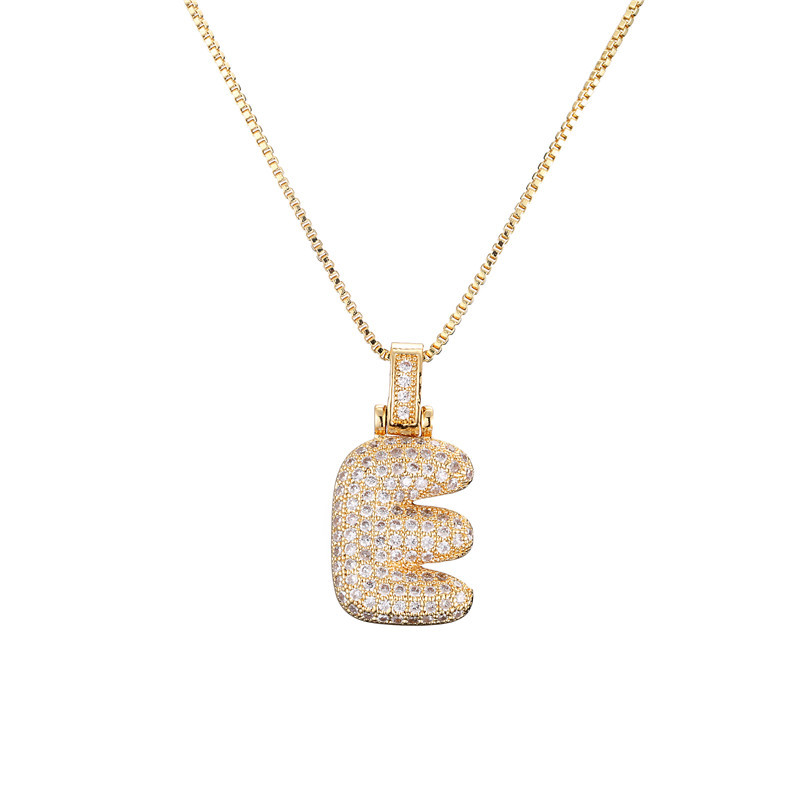 14k Diamond Dazzle Bubble Initial Necklace