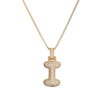 14k Diamond Dazzle Bubble Initial Necklace