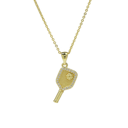 Dainty Diamond Accented Racket Sports Necklace Collection