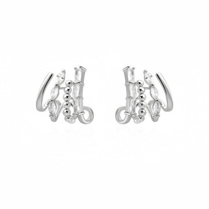 Diamond Accented Claw Stud Earrings
