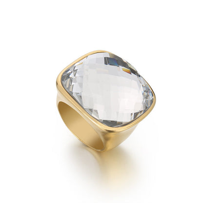 Boho Crystal Square Ring