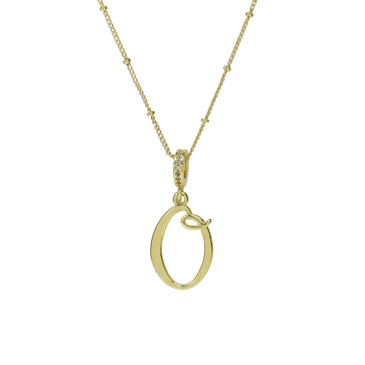 Elegant Cursive Font Satellite Chain Initial Necklace