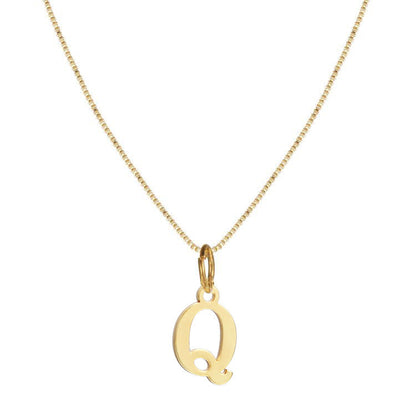 14k Minimal Serif Initial Necklace