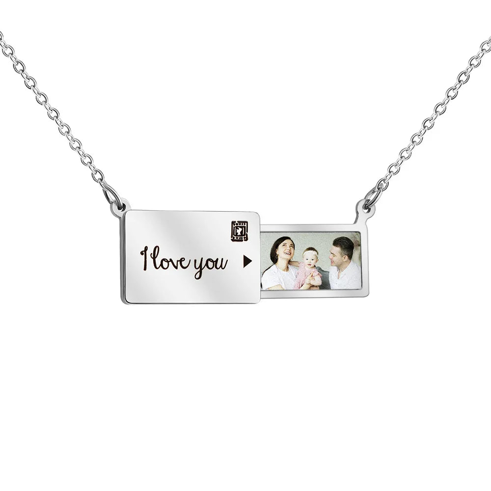 Personalized Custom Photo Envelope Necklace