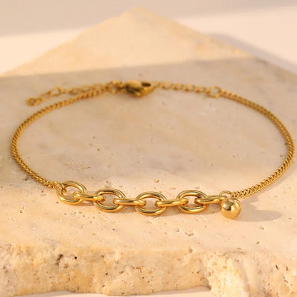 Dainty Curb & Bold Paperclip Chain Bracelet