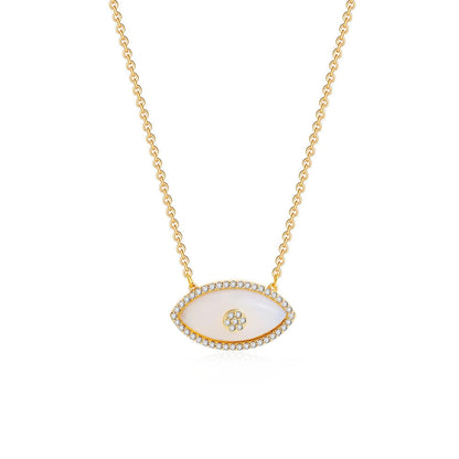 Dainty Evil Eye Diamond Accented Necklace