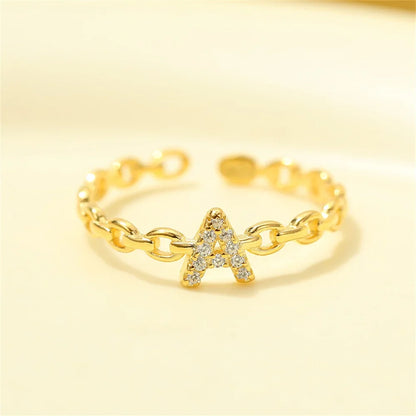 Dainty Diamond Letter Initial Ring
