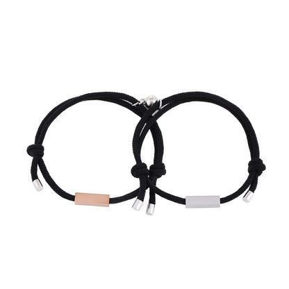 Personalized Minimal Rope Magnetic Couples Bracelet