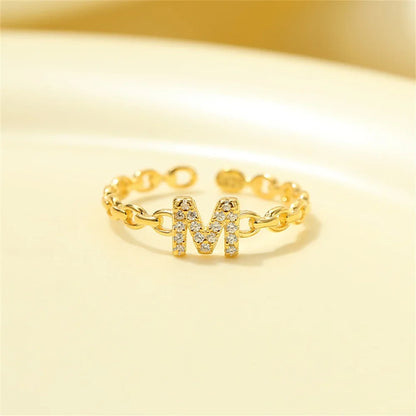 Dainty Diamond Letter Initial Ring