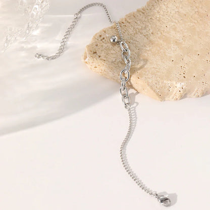 Dainty Curb & Bold Paperclip Chain Bracelet