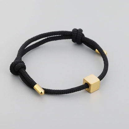 Adjustable Couples Box Letter Initial Bracelets