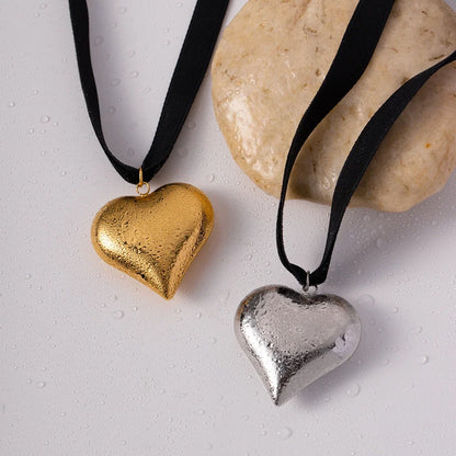 Chunky Heart Strap Necklace
