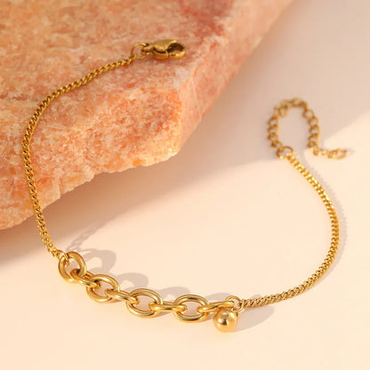 Dainty Curb & Bold Paperclip Chain Bracelet