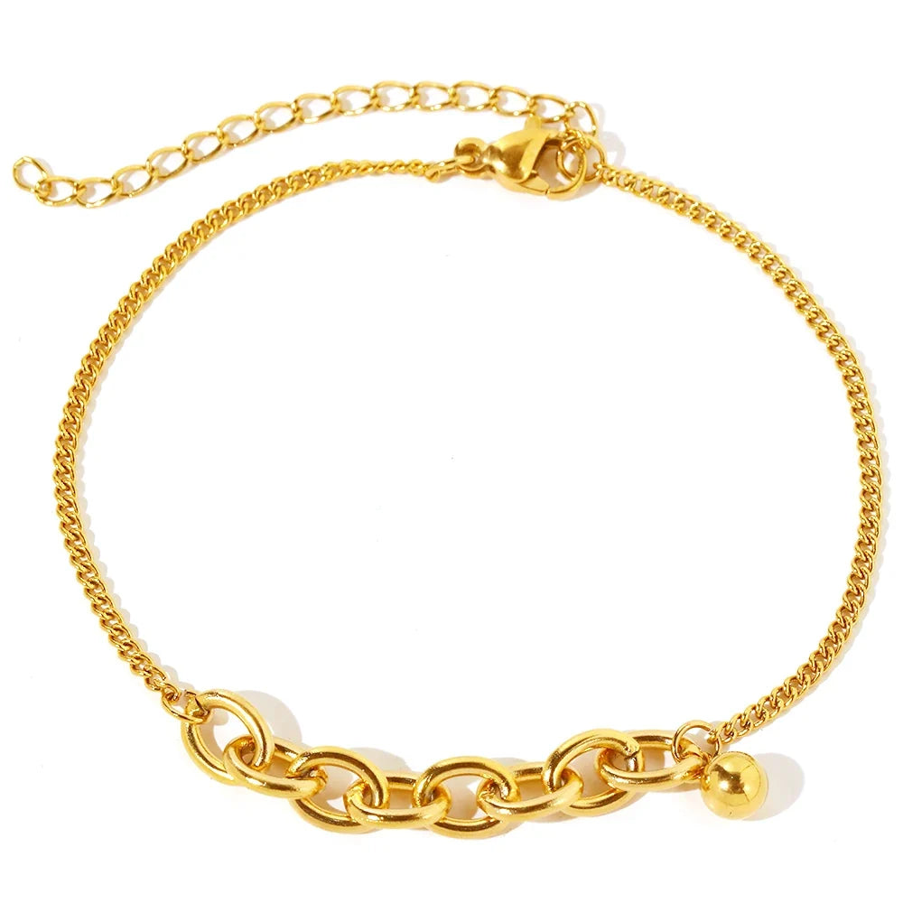 Dainty Curb & Bold Paperclip Chain Bracelet