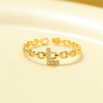Dainty Diamond Letter Initial Ring