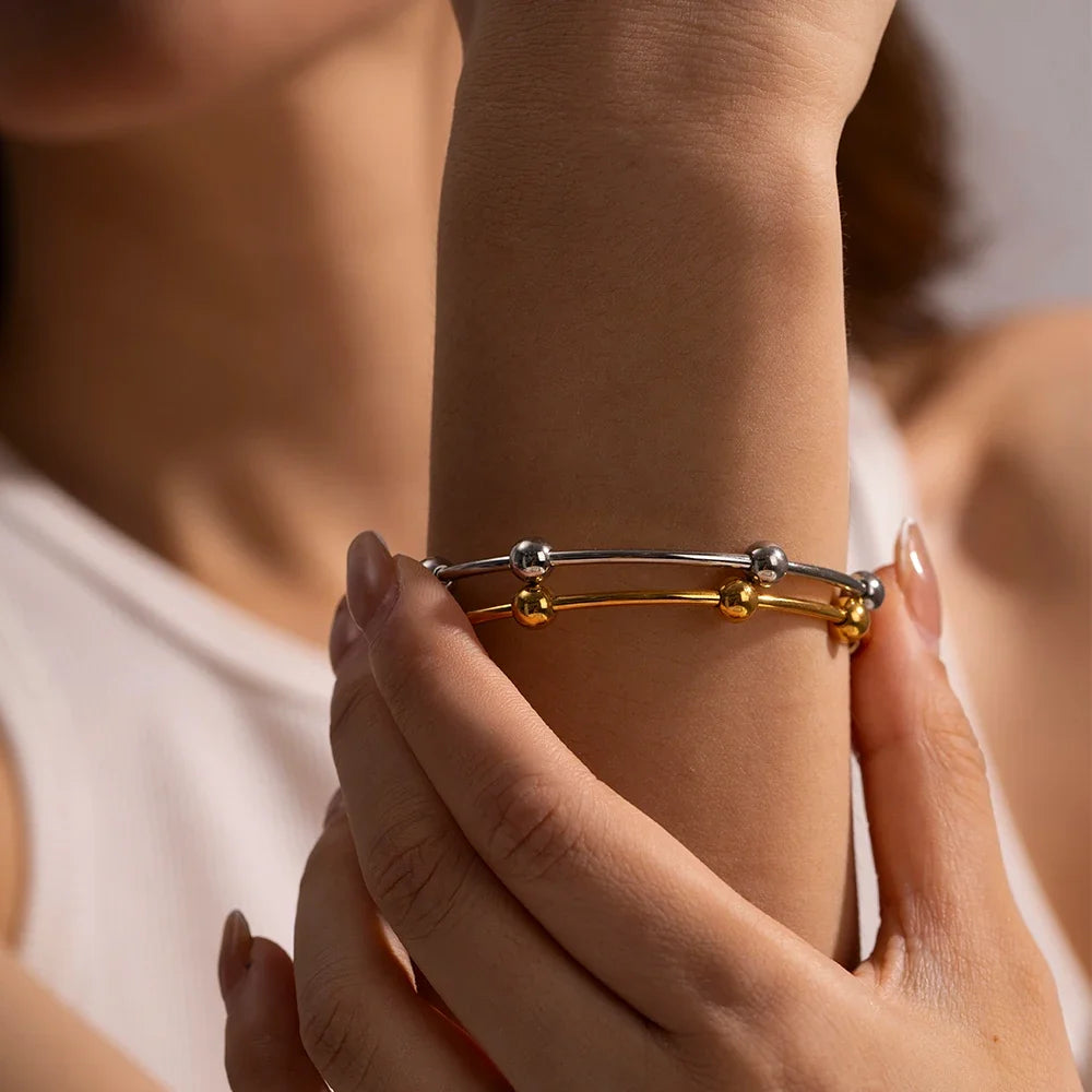Classy Separated Sphere Bangle Bracelet