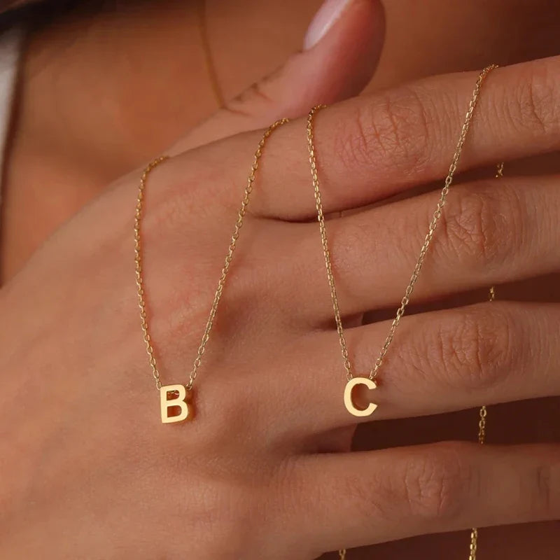 Dainty Minimal Letter Initial Necklace