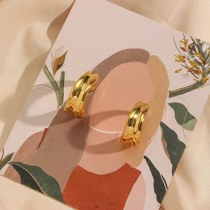 Minimal Textured Crevice Earrings
