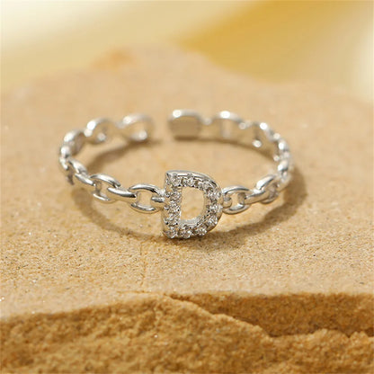 Dainty Diamond Letter Initial Ring
