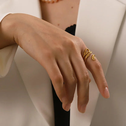 Adjustable Spiraling Snake Ring