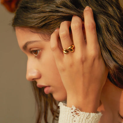 Elegant Adjustable Love Heart Ring