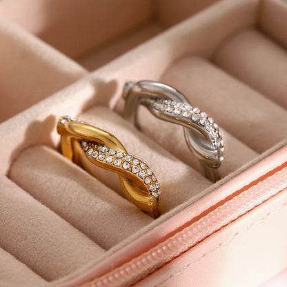 Intertwined Diamond Accent Ring