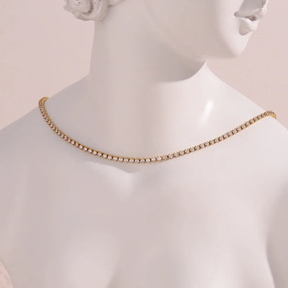 2mm Dainty Tennis Chain Bracelet and Necklace