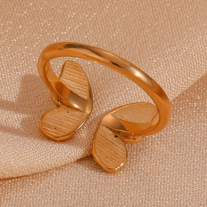 18k Diamond Accented Textured Open Butterfly Ring