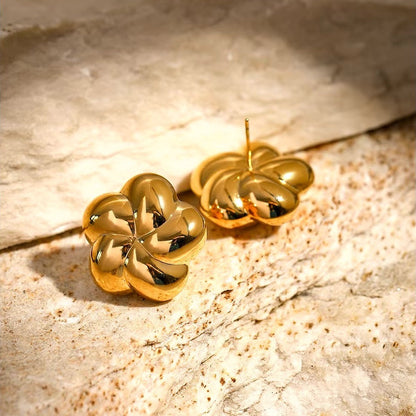 Spiral Bubble Floral Stud Earrings
